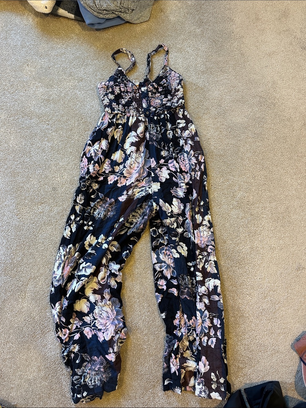 Free people floral jumpsuit